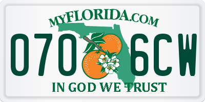 FL license plate 0706CW