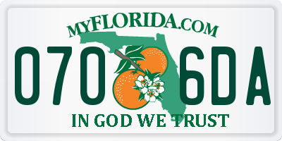 FL license plate 0706DA