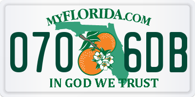 FL license plate 0706DB
