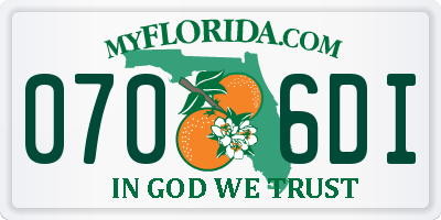 FL license plate 0706DI
