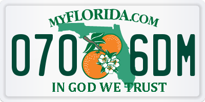 FL license plate 0706DM