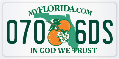 FL license plate 0706DS