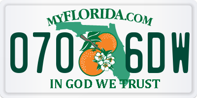FL license plate 0706DW