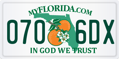 FL license plate 0706DX