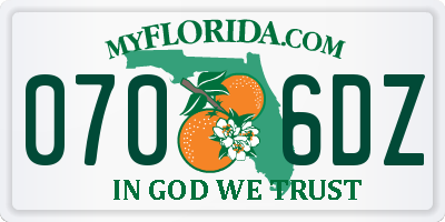 FL license plate 0706DZ