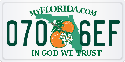 FL license plate 0706EF