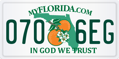 FL license plate 0706EG