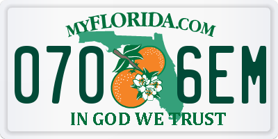 FL license plate 0706EM