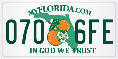 FL license plate 0706FE