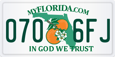 FL license plate 0706FJ