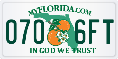 FL license plate 0706FT