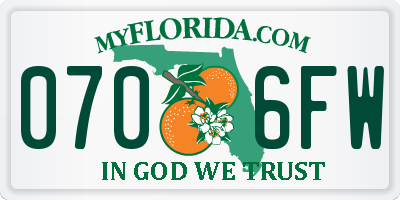 FL license plate 0706FW