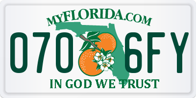 FL license plate 0706FY