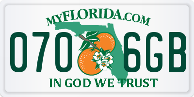 FL license plate 0706GB