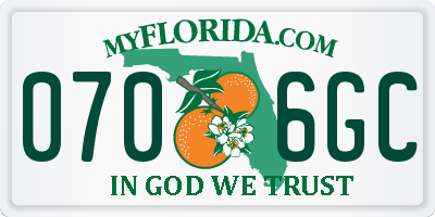 FL license plate 0706GC