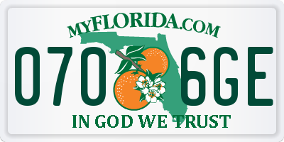 FL license plate 0706GE