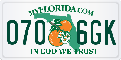 FL license plate 0706GK