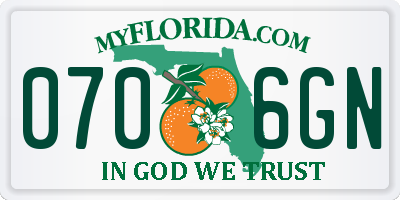 FL license plate 0706GN