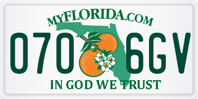FL license plate 0706GV