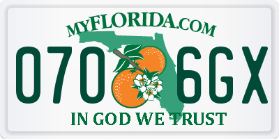 FL license plate 0706GX
