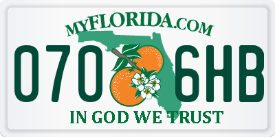 FL license plate 0706HB