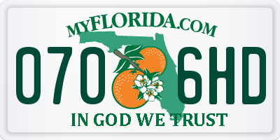 FL license plate 0706HD
