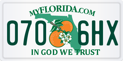 FL license plate 0706HX