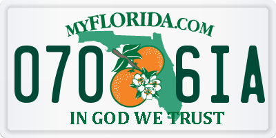 FL license plate 0706IA