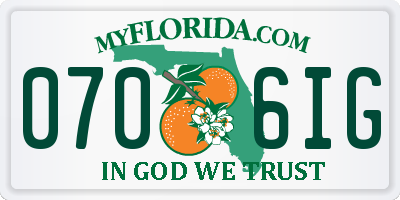 FL license plate 0706IG