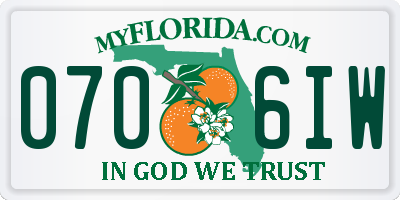 FL license plate 0706IW