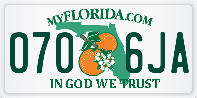 FL license plate 0706JA