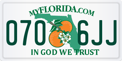 FL license plate 0706JJ