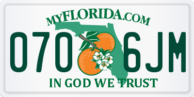 FL license plate 0706JM