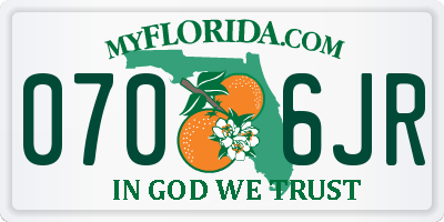 FL license plate 0706JR