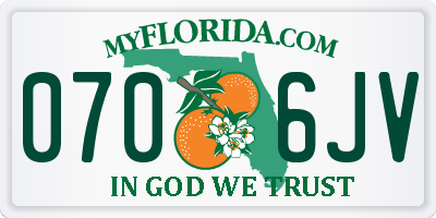 FL license plate 0706JV