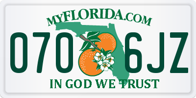 FL license plate 0706JZ