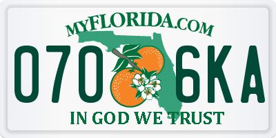 FL license plate 0706KA