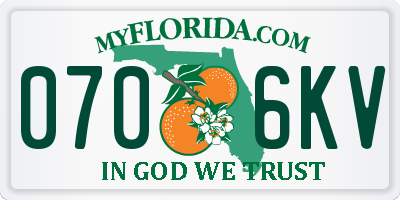 FL license plate 0706KV