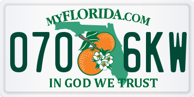 FL license plate 0706KW