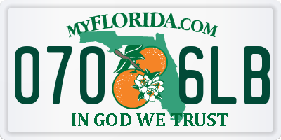 FL license plate 0706LB