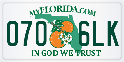FL license plate 0706LK