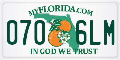 FL license plate 0706LM