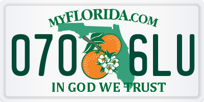 FL license plate 0706LU