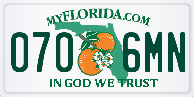 FL license plate 0706MN
