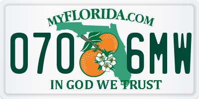 FL license plate 0706MW