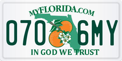 FL license plate 0706MY