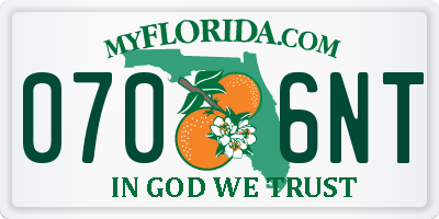 FL license plate 0706NT