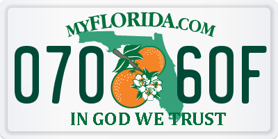 FL license plate 0706OF