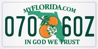 FL license plate 0706OZ