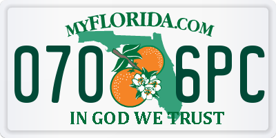 FL license plate 0706PC